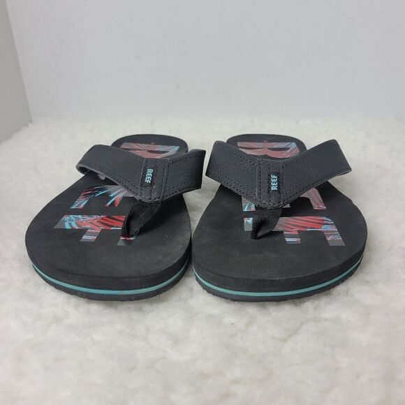 Reef Mens Newport Mens Sandals Size 6 Prints Comfort Slip On Black Flip Flops - Picture 2 of 10